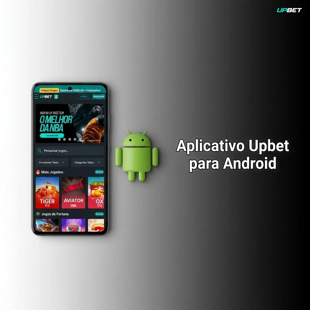 Aplicativo Upbet para Android com opções de apostas esportivas e cassino disponíveis a qualquer hora e lugar