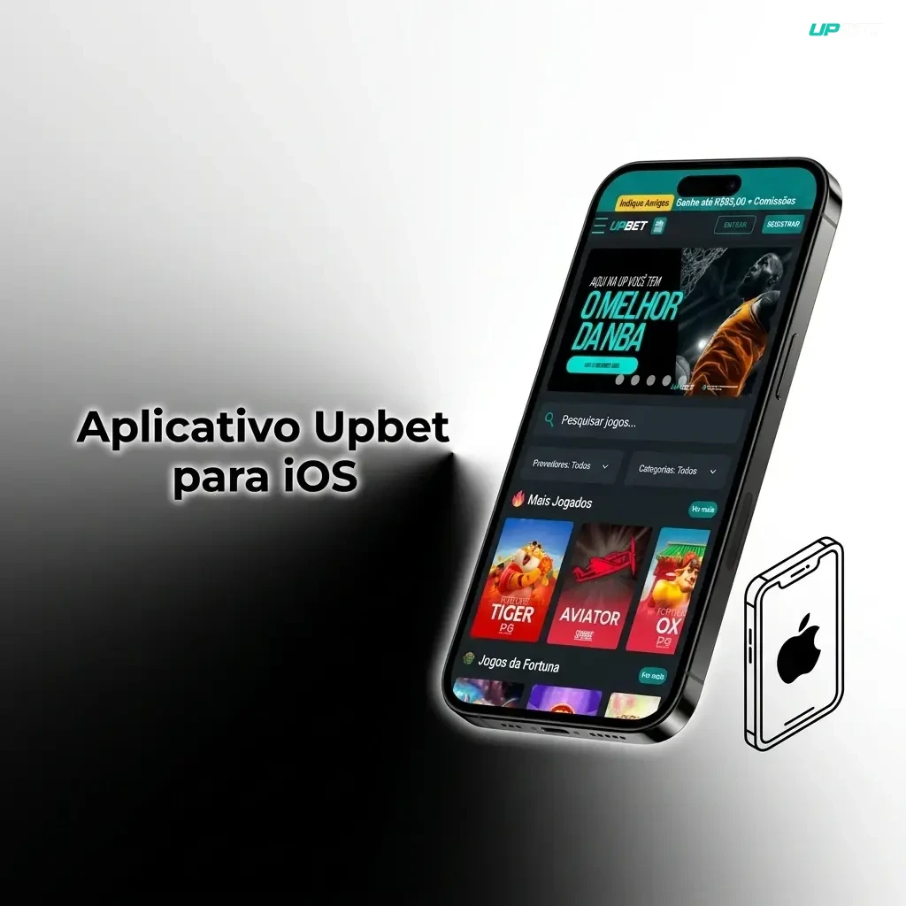 Aplicativo Upbet para iOS disponível no iPhone e iPad com apostas ao vivo, cassino e pagamentos via Pix