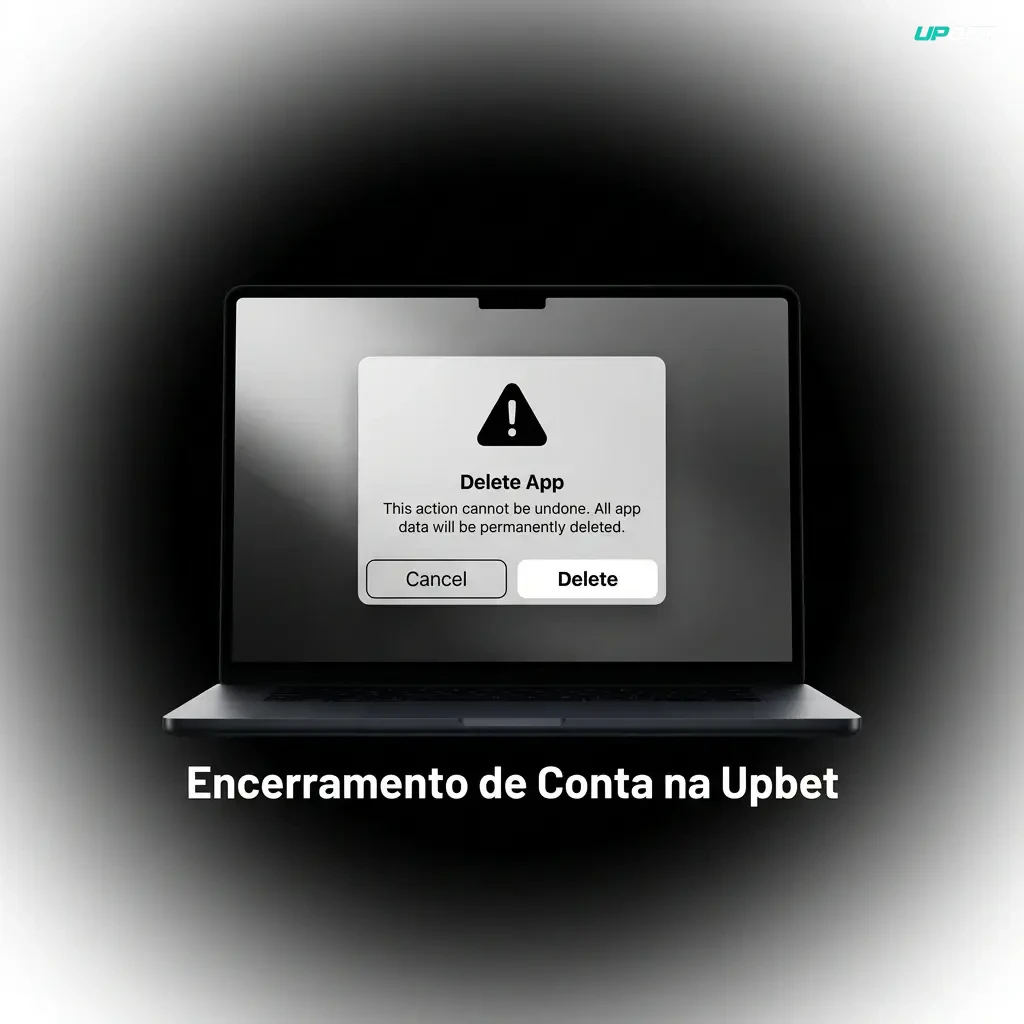 Pessoa acessando configurações de conta na Upbet para solicitar encerramento e exclusão definitiva do perfil