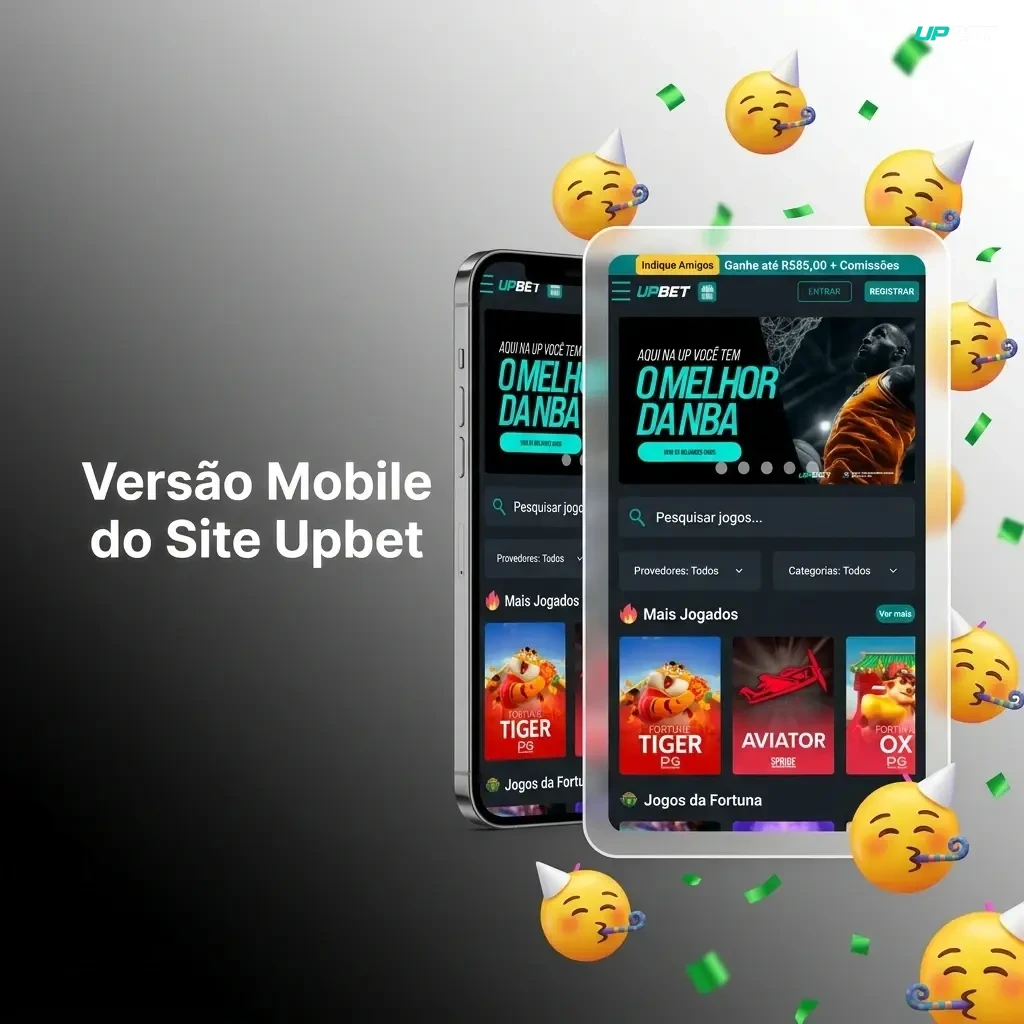 Site móvel da Upbet acessível em smartphone e tablet com apostas esportivas, cassino e pagamentos via Pix